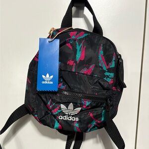 Adidas Black with Pink and Teal Accents Backpack